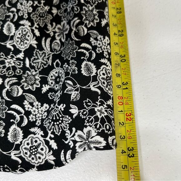 Ann Taylor Loft Black White Floral Keyhole Front Sleeveless Y2K Shift Dress 8 - Picture 12 of 14